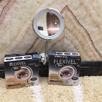 LED Illuminated 10x Zoom Vanity Mirror
