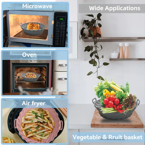 8.5-Inch Silicone Air Fryer Pot - Reusable Liner