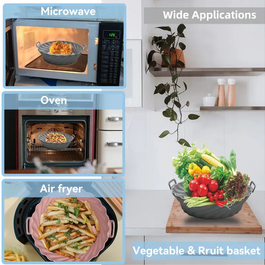 8.5-Inch Silicone Air Fryer Pot - Reusable Liner