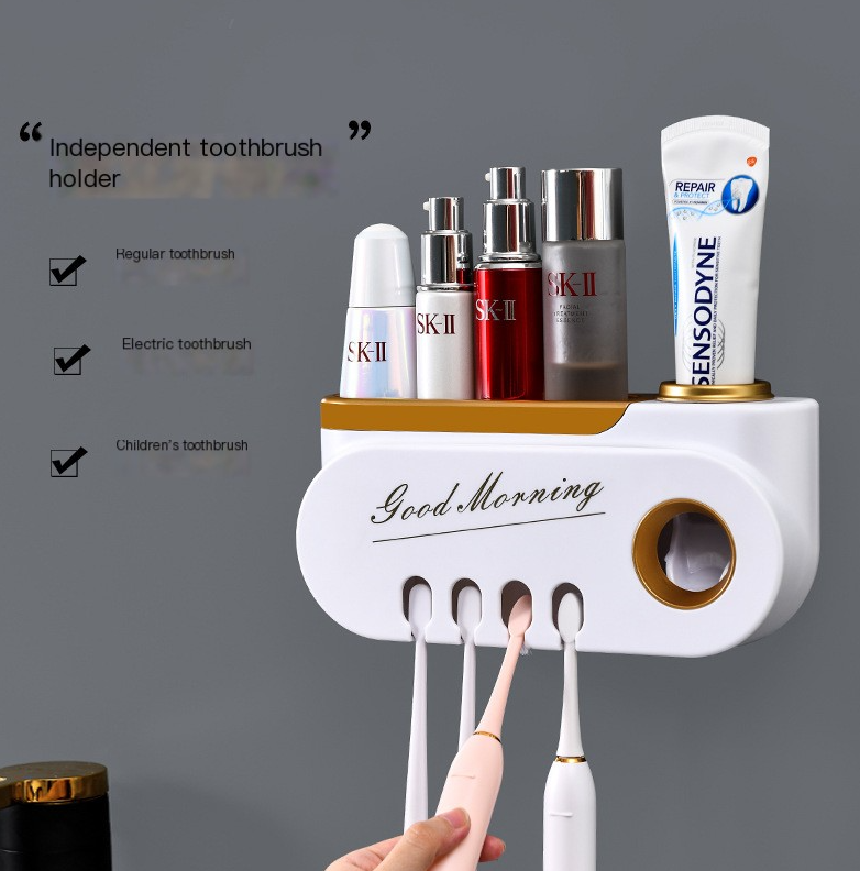 Sleek Toothbrush Organizer & Paste Dispenser