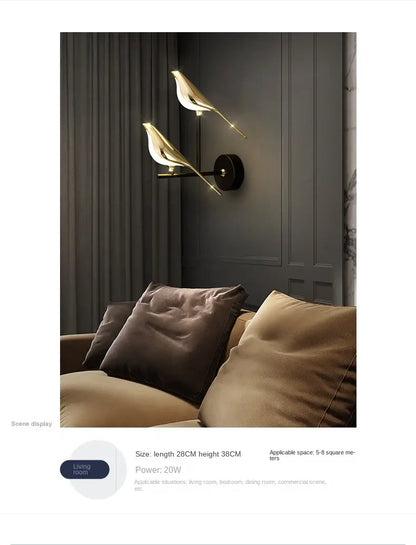 Elegant Bird LED Wall Light