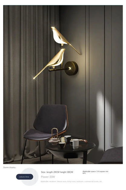 Elegant Bird LED Wall Light