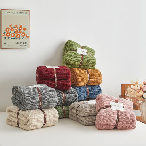 Chunky Cable Knit Throw Blanket