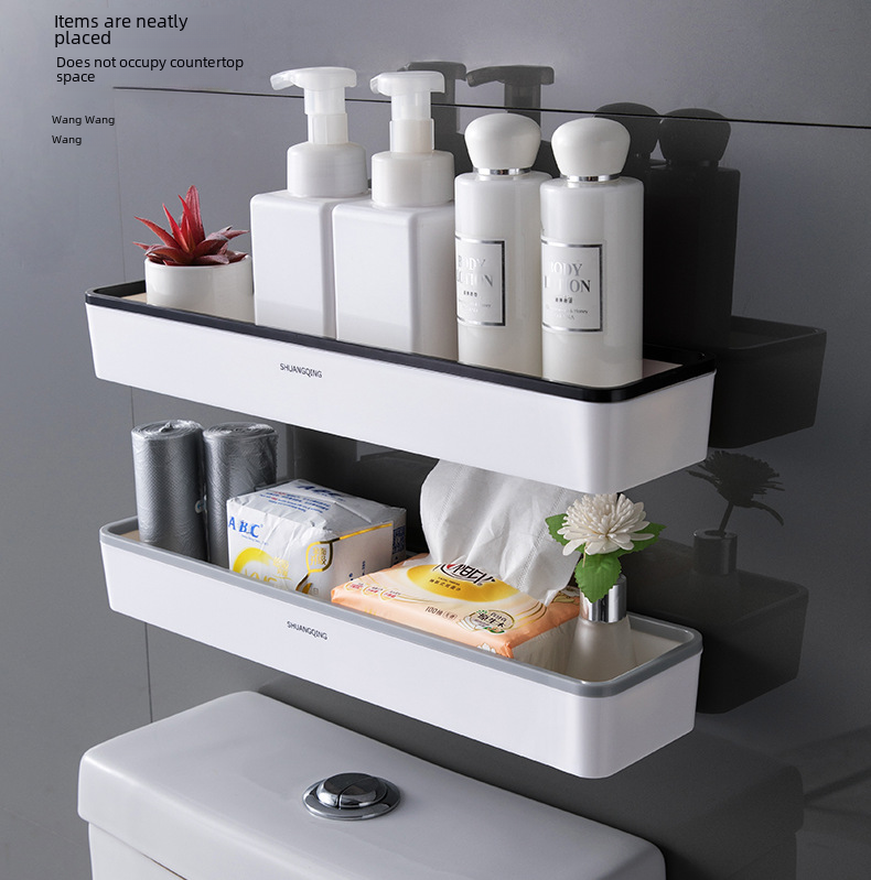 No-Drill needed Bathroom Wall Shelf